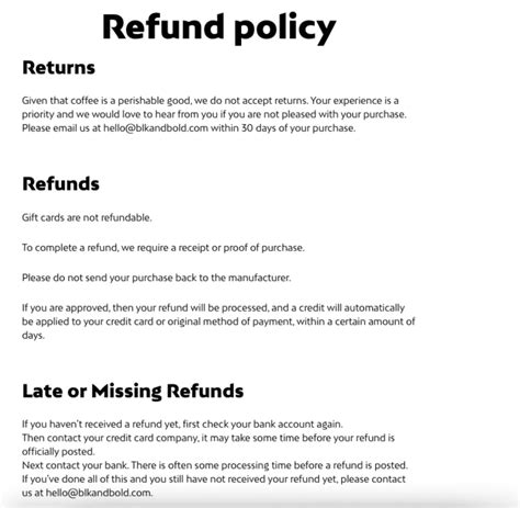 Return Policy 